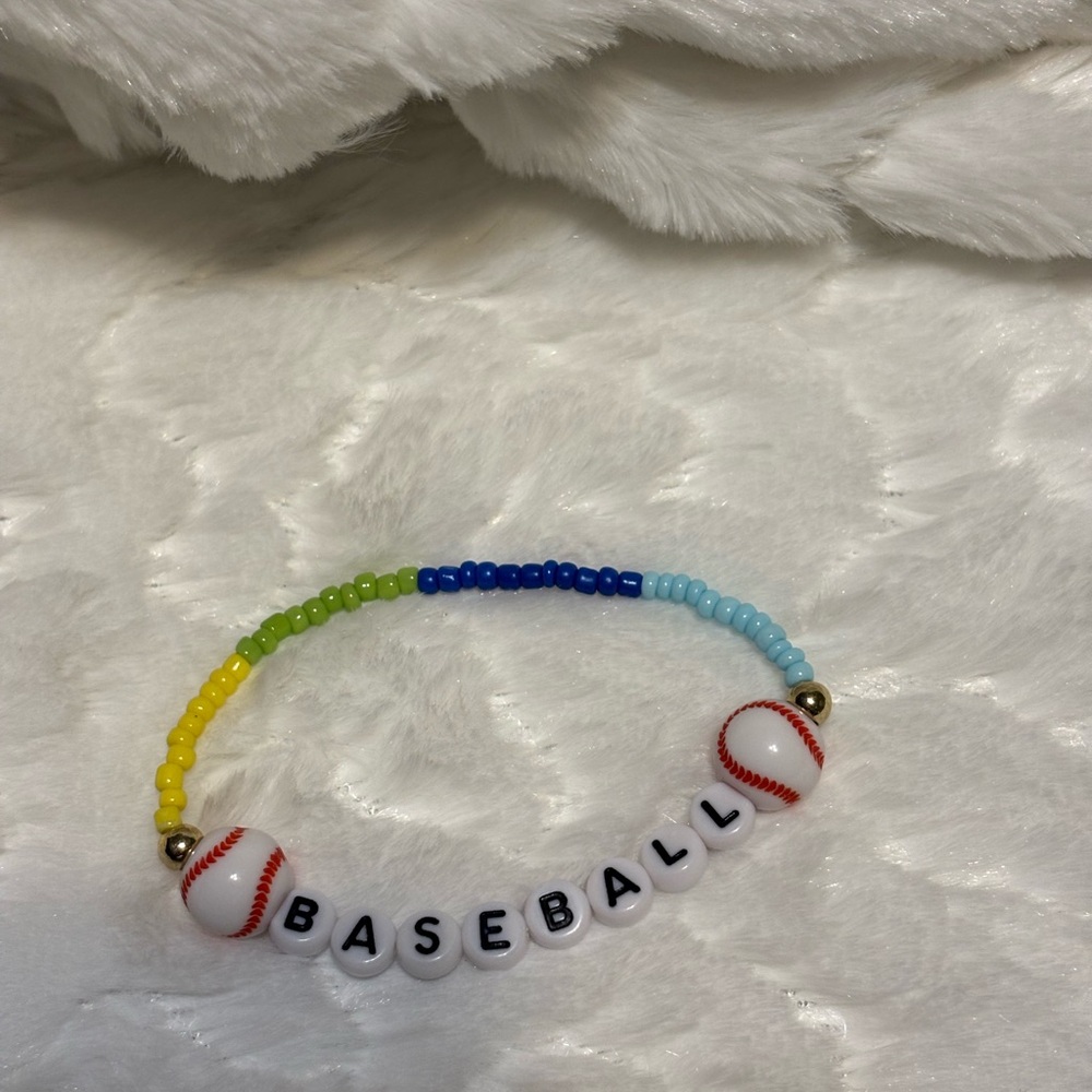 Colorful Baseball Beaded Bracelet for Kids